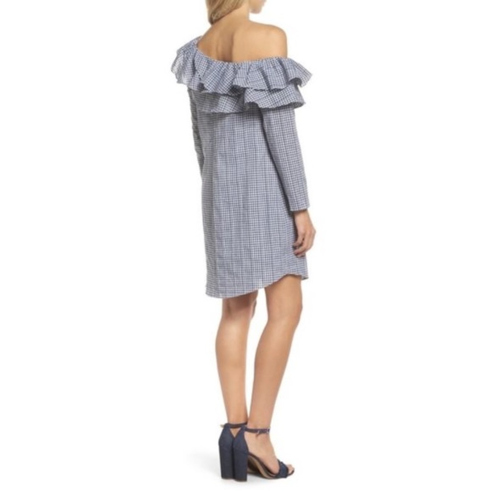 Adelyn Rae Gingham One-Shoulder Ruffle Dress - Picture 5 of 7